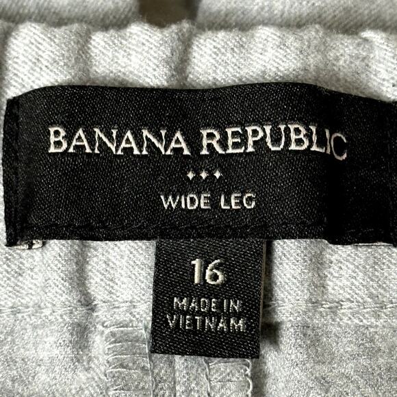 Banana Republic Wide Leg Women Size 16 Gray High Waist Career Office Dress Pants - Picture 8 of 11